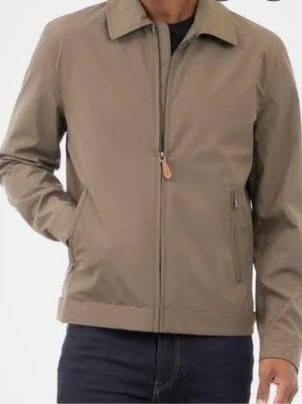 London Fog Men's Light Brown Zip-Front Shirt Jacket